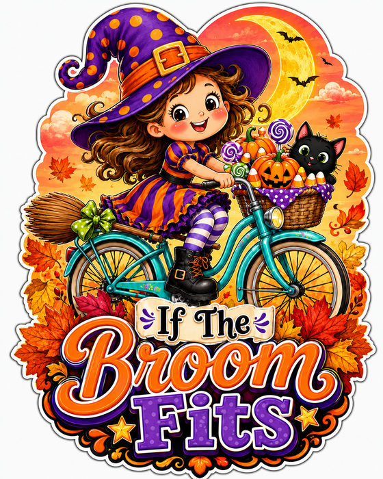 If the Broom Fits, PS-W-0036, 12in Sign For Wreath, Wood Wreath Sign
