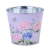 5"Dia X 4.5"H Hydrangea Tin Pot Cover Lavender/Pink/Purple/Blue KE2904 - DecoExchange®
