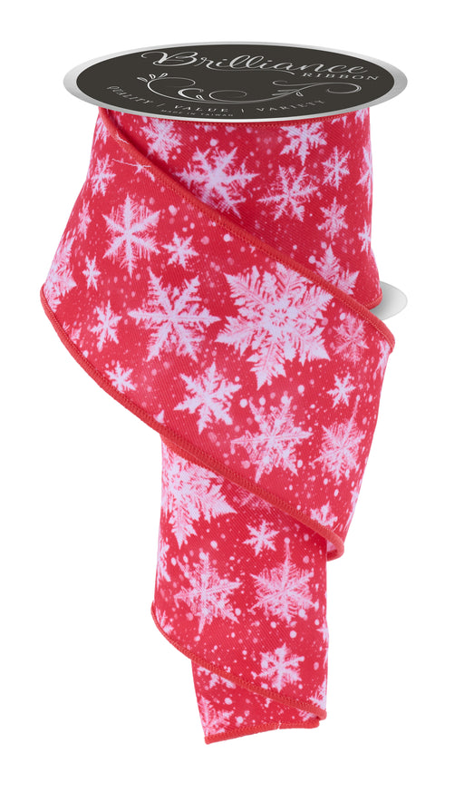 2.5"X10Yd Snowflakes Red/White LS114724 - DecoExchange®