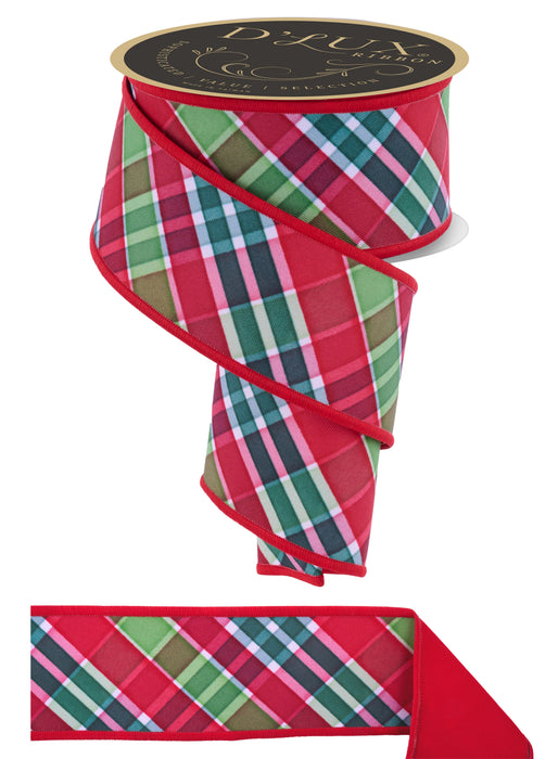 2.5"X10YD Bold Plaid/Fused Red/Emerald/Lime LX1111T9