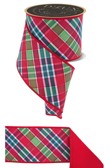 4 inch Bold Plaid Fused Ribbon LX1112T9