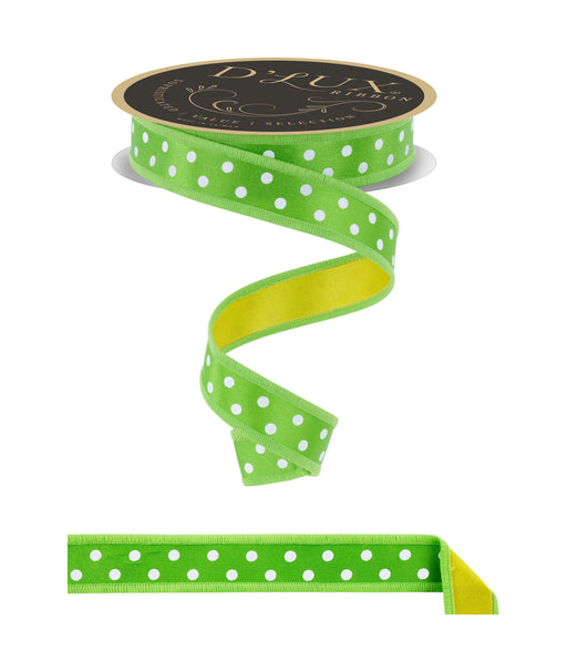 7/8"X10Yd Small Polka Dot/Fused Fresh Green/White/Yellow LX3037HT - DecoExchange®