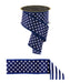 2.5"X10Yd Polka Dot/Stripe/Fused Navy Blue/White LX305619 - DecoExchange®