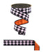 1.5"X10Yd Harlequin/Fused White/Black/Orange LX311820 - DecoExchange®