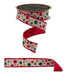 1.5"X10Yd Multi Polka Dot/Fused Lt Nat/Red/Gold/Emerald LX317818