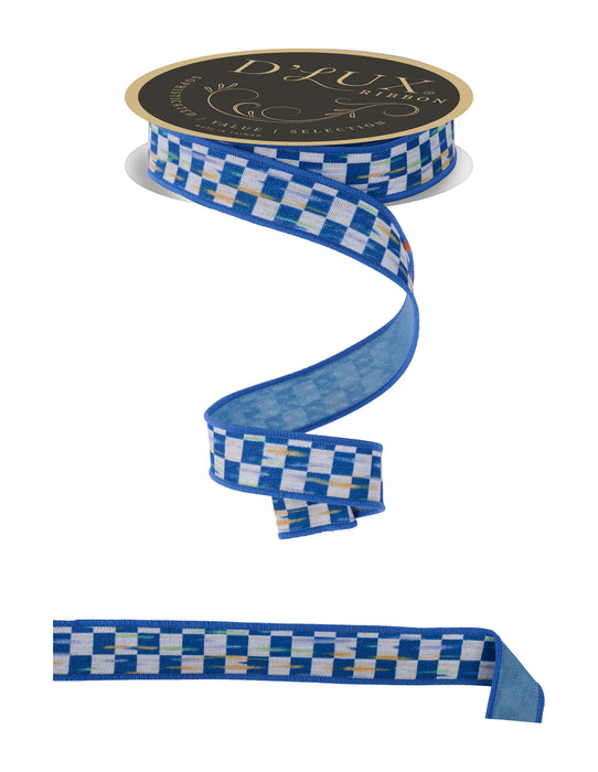 7/8"X10Yd Mini Antq Checkerboard/Fused Beige/Blue LX322325