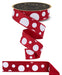 1.5"X10Yd Giant Multi Polka Dots/Fused White/Red LX323824 - DecoExchange®