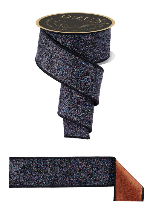 2.5"X10Yd Laser Glitter/Fused Laser Black/Orange LX3272T5 - DecoExchange®