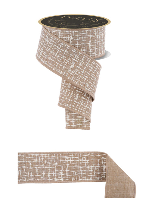 2.5" X 10YD Knit Look Texture/Fused Beige/Ivory LX328901