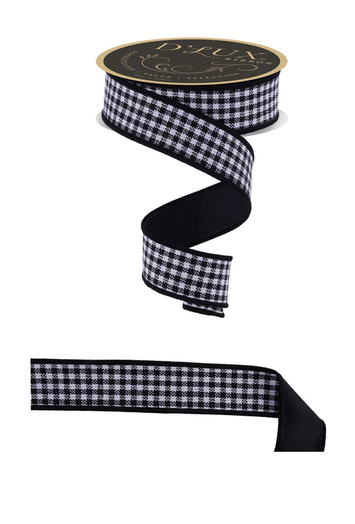 1.5"X10Yd Mini Check/Fused Black/White LX600402