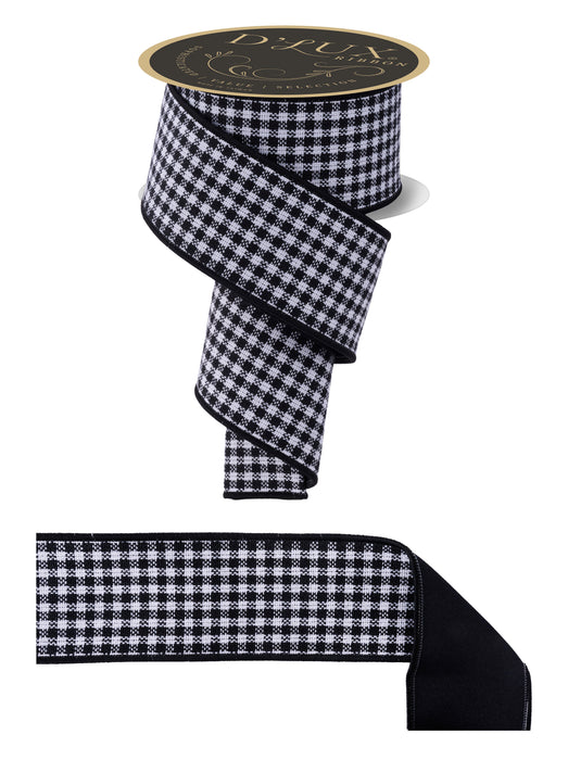 2.5"X10Yd Mini Check/Fused Black/White LX600502 - DecoExchange®