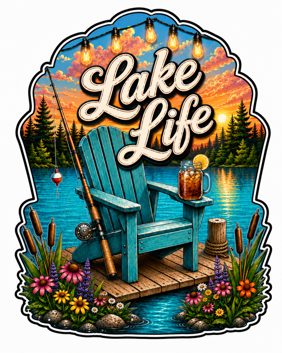 Lake Life, PS-W-0037, 12in Sign For Wreath, Wood Wreath Sign