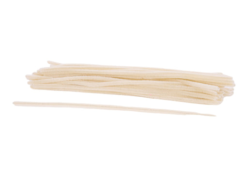 20" x 6mm Chenille Stems - Beige - 50 per Bag - MA200201 - DecoExchangeÂ®