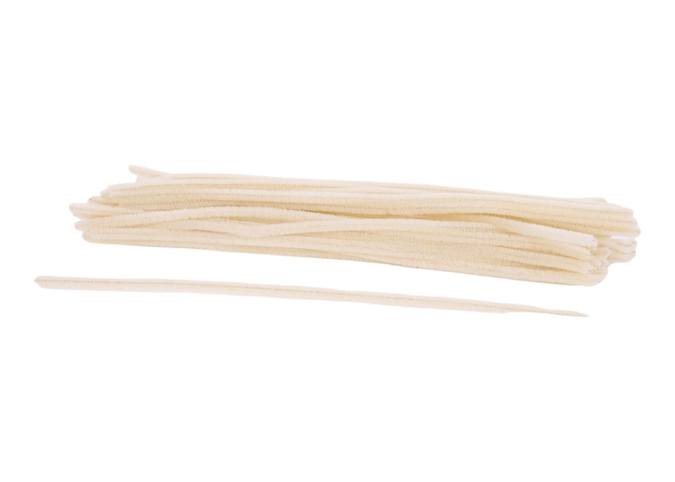 20" x 6mm Chenille Stems - Beige - 50 per Bag - MA200201 - DecoExchangeÂ®