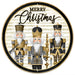 12"Dia Harlequin Nutcrackers Sign Wht/Blck/Gold/Beige MD177527