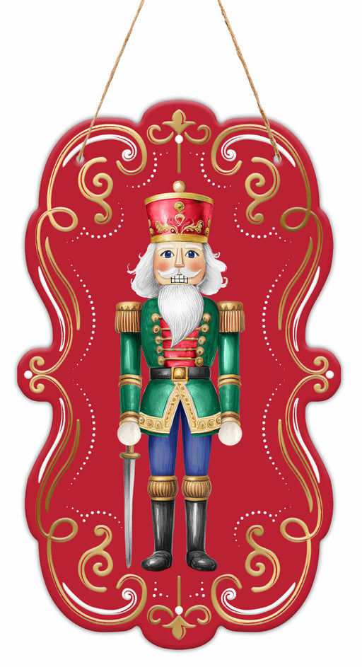 11.5"H X 6.75" Nutcracker Frame Sign Red/Emerald/Blue/Gold MD179324