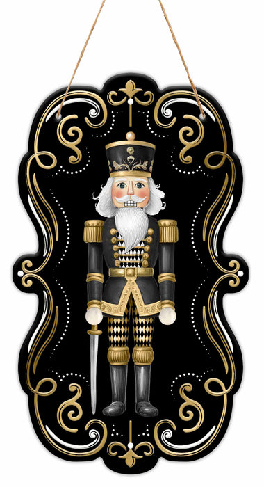 11.5"Hx6.75"L Harlequin Nutcracker Sign Black/Gold/White MD1794E5