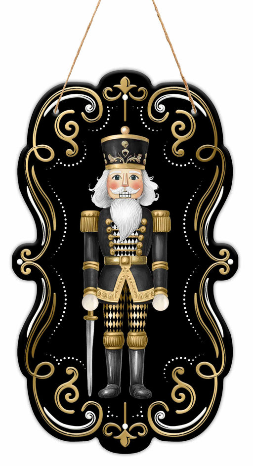 11.5"Hx6.75"L Harlequin Nutcracker Sign Black/Gold/White MD1794E5