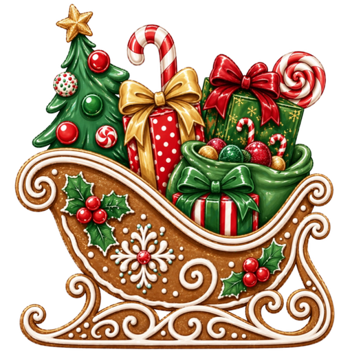 Christmas Sleigh Sign, MF-W-0003-DH, 22" Door Hanger