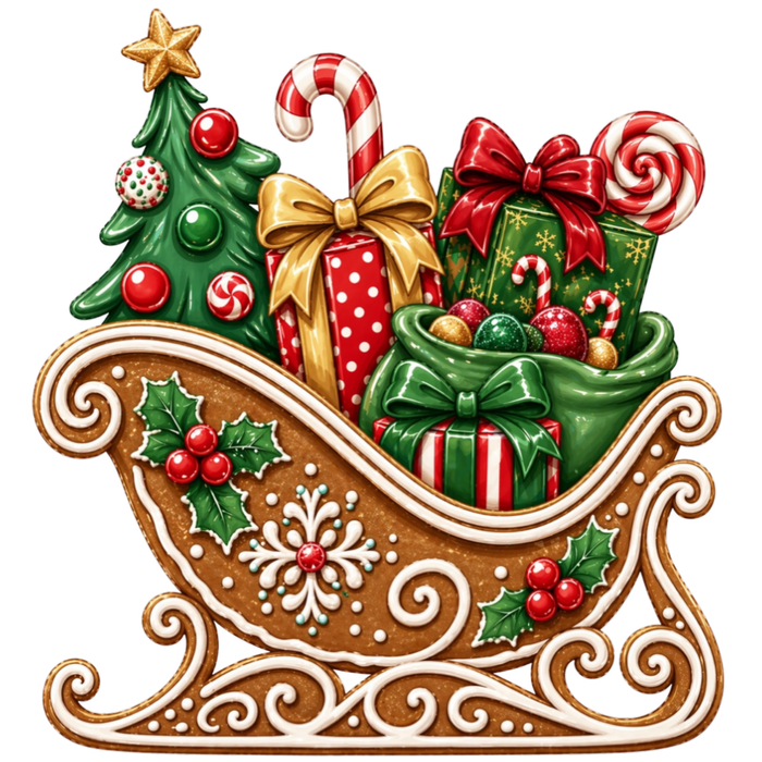 Christmas Sleigh Sign, MF-W-0003-DH, 22" Door Hanger