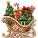 Christmas Sleigh Sign, MF-W-0003-DH, 22" Door Hanger