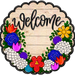 Round Floral Sign, MF-W-0004-DH,  22" Door Hanger