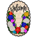 Oval Floral Welcome Sign, MF-W-0005-DH,  22" Door Hanger