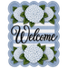 Blue Hydrangea Welcome Sign, MF-W-0006-DH, Sign For Wreath, 22" Door Hanger
