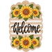 Sunflower Welcome Sign, MF-W-0009-DH, Sign For Wreath, 22" Door Hanger