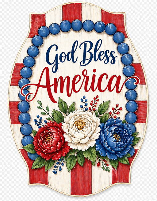 Patriotic Welcome Sign, , MF-W-0013-DH, 22" Door Hanger