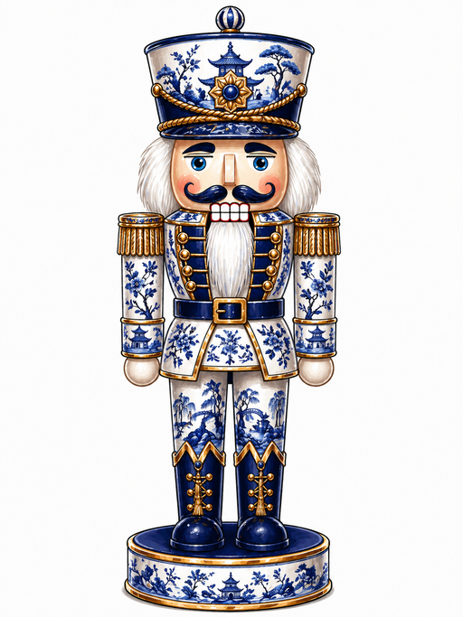 Blue Nutcracker Sign, MF-W-0021-DH-32, 32" Door Hanger