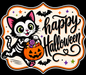 Cat Happy Halloween Sign, MF-W-0024-DH, Sign For Wreath,  22 in "Door Hanger