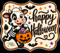Cow Happy Halloween Sign, MF-W-0025-DH, Sign For Wreath, 22 in Door Hanger