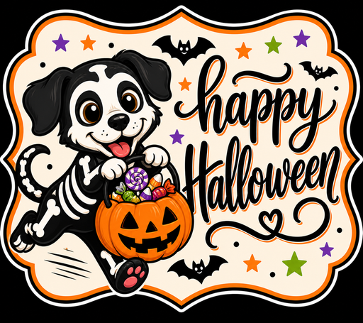 Dog Happy Halloween Sign, MF-W-0026-DH, Sign For Wreath, 22 in Door Hanger