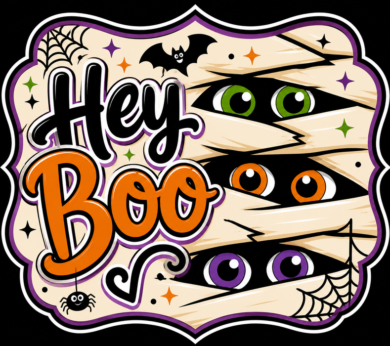 Hey Boo Eye Sign, MF-W-0028-DH, Sign For Wreath, 22 in Door Hanger