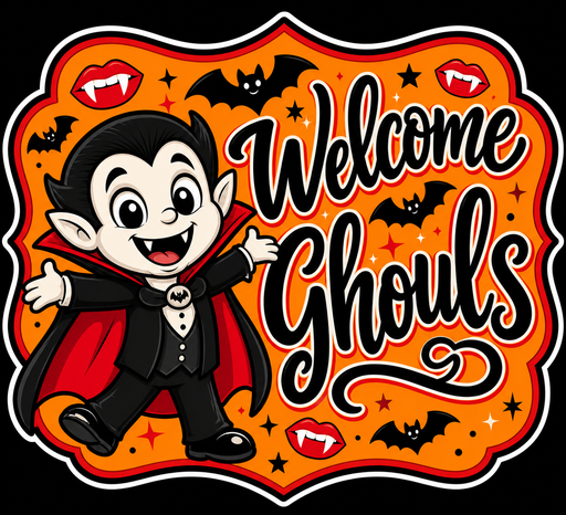 Vampire Halloween Sign, MF-W-0029-DH, Sign For Wreath, 22 in Door Hanger