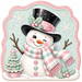 Pink Snowman Sign, MF-W-0035-DH, Sign For Wreath, 22 in Door Hanger