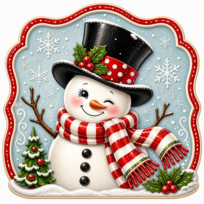 Traditional Snowman Sign, MF-W-0036-DH, Sign For Wreath, 22 in Door Hanger