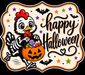 Chicken Happy Halloween Sign, MF-W-0040-DH, Sign For Wreath, 22 in Door Hanger