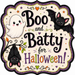 Boo Batty Halloween Sign, MF-W-0041, 12in Sign For Wreath, Wood Wreath Sign