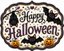 Happy Halloween Bat Sign, MF-W-0042, 12in Sign For Wreath, Wood Wreath Sign