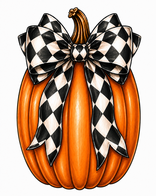 Orange Pumpkin with Black Bow, MF-W-0043, 12in Sign For Wreath, Wood Wreath Sign