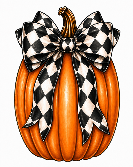 Orange Pumpkin with Black Bow, MF-W-0043, 12in Sign For Wreath, Wood Wreath Sign