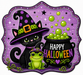 Happy Halloween Frog and Cat sign, MF-W-0045, 12in Sign For Wreath, Wood Wreath Sign