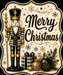Black and Gold Nutcracker Christmas Sign, MF-W-0046, 12in Sign For Wreath, Wood Wreath Sign