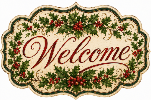 Christmas Welcome Sign, MF-W-0100, 12in Wood Sign For Wreath - DecoExchange®