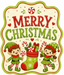Merry Christmas, Elf Sign, MF-W-0047, 12in Sign For Wreath, Wood Wreath Sign