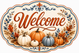 Welcome Fall Sign, MF-W-0049, 12in Sign For Wreath, Wood Wreath Sign