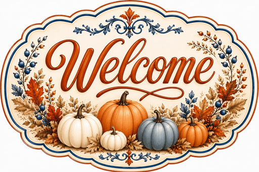 Welcome Fall Sign, MF-W-0049, 12in Sign For Wreath, Wood Wreath Sign