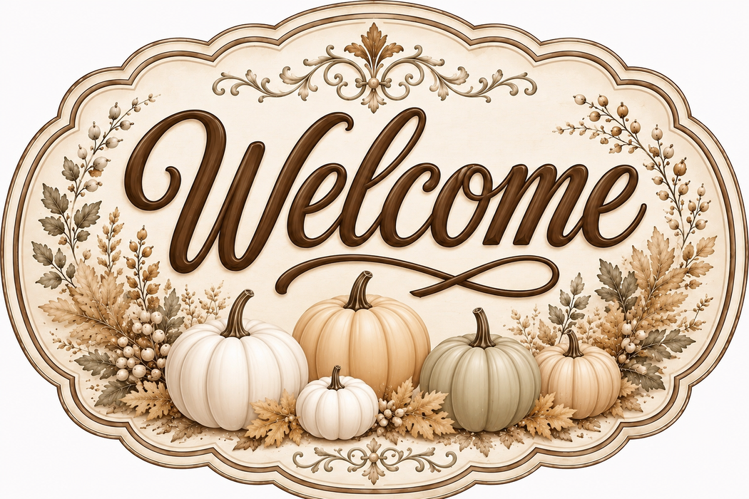 Welcome Fall Sign, MF-W-0052, 12in Sign For Wreath, Wood Wreath Sign